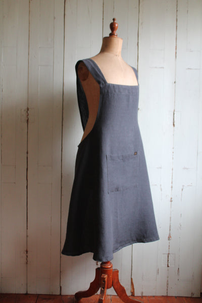 100% Linen Apron - Denim