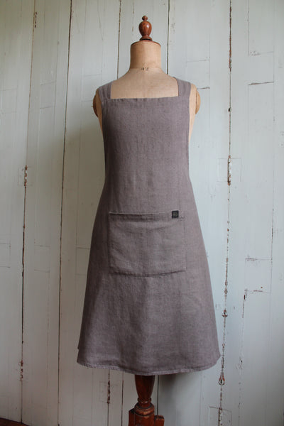 100% Linen Apron - Granite