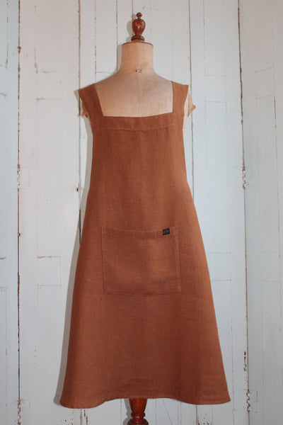 100% Linen Apron - Moka