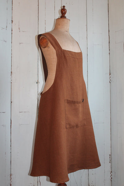 100% Linen Apron - Moka