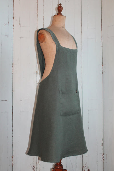 100% Linen Apron - Pigeon